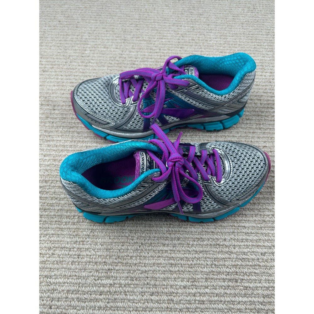 Brooks Adrenaline GTS 17 Running Shoes Womens 7 Silver Purple Teal - Picture 13 of 13